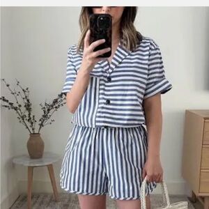 Everlane Poplin Shirt and Shorts set